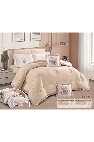 NAJMA Luxurious double-sided ruffled microfiber bedspread set, 6 pieces, 250*...