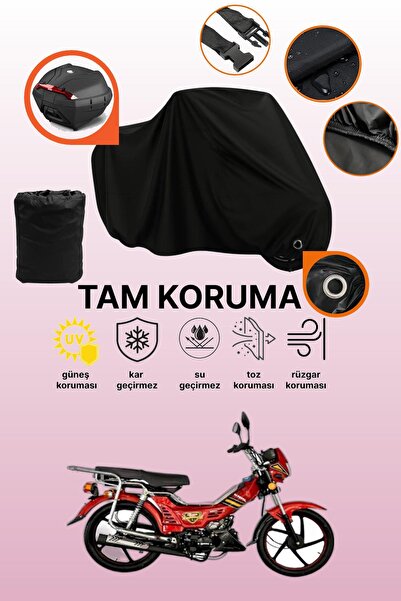 dokaca Black Tail Bag and Lock Compatible King Motor Kr-100-A Compatible Moto...