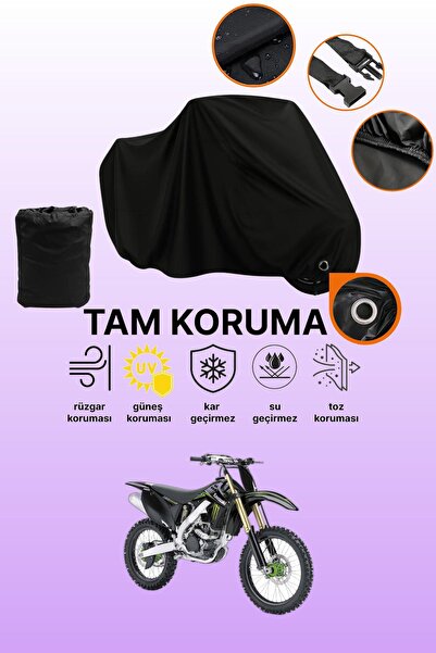 dokaca Black Compatible with Lock Kawasaki Kx 250F Compatible Motorcycle Tarp...