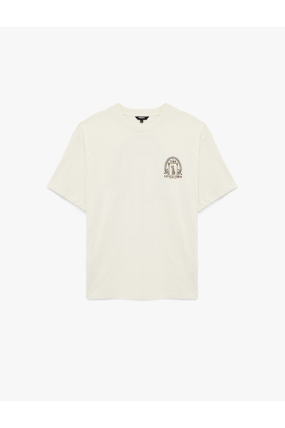 Koton Comfortable Fit Short Sleeve Crew Neck Printed T-Shirt