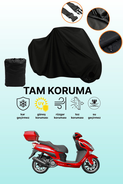 dokaca حقيبة خلفية سوداء وقماش متوافق مع دراجة نارية يوكي لوبو 125