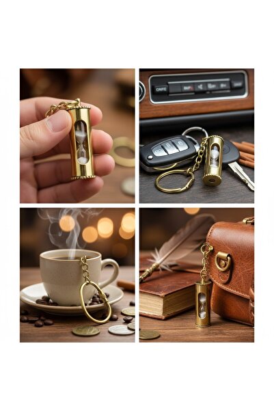 Kuzey Tacı Breloc cu clepsidra din alamă – design vintage de 12 cm, corp din ...