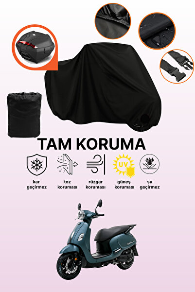 dokaca Black Tail Bag Compatible with Sym Fiddle Iv 125 Compatible Motorcycle...