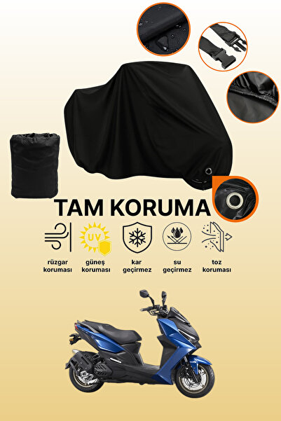 dokaca غطاء دراجة نارية متوافق مع Kymco KRV 200 متوافق مع القفل الأسود