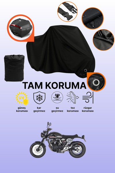 dokaca Black Rear Bag and Lock Compatible Mondial 250I Buccaneer Compatible M...