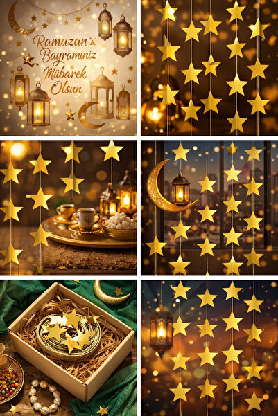 Bp Bizden Pastacılık Ramazan Bayramı Özel Gold Yıldız Süs 5 Metre – Kalın İpl...