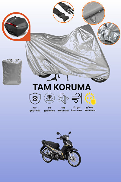 dokaca غطاء محرك متوافق مع هوندا ويف متوافق مع الحقيبة الخلفية باللون الرمادي