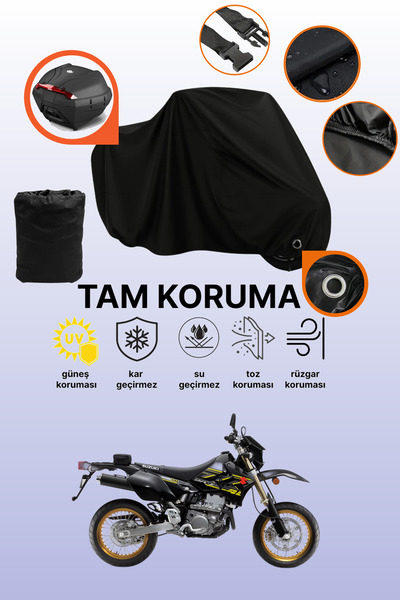 dokaca حقيبة خلفية سوداء وقماش متوافق مع دراجة نارية سوزوكي DRZ400 SM