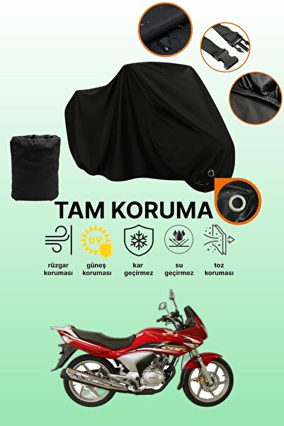 dokaca Black Compatible with Lock Honda Cbf 150 Compatible Motorcycle Tarpaulin