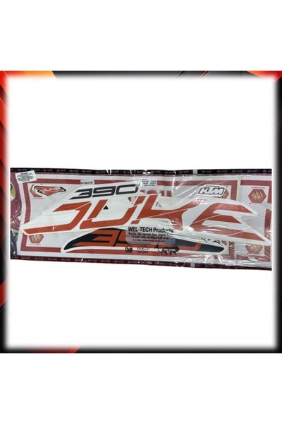 MotoExpress Ktm Duke 390 Beyaz Sticker Etiket Seti
