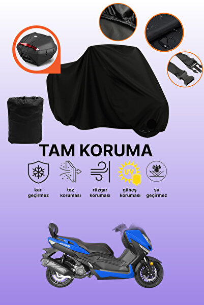 dokaca حقيبة خلفية سوداء متوافقة مع يوكي تي 9 ستروم 125، قماش متوافق مع الدرا...