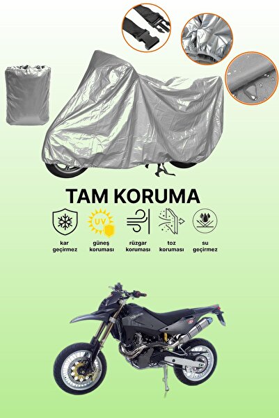 dokaca حقيبة خلفية رمادية اللون وقماش دراجة نارية متوافق مع Husqvarna SM 610