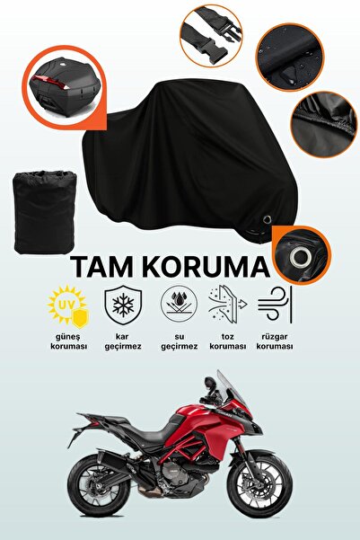 dokaca غطاء دراجة نارية متوافق مع دوكاتي مولتيسترادا 950، غطاء واقي أسود متوا...