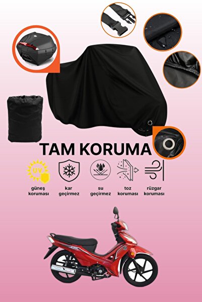 dokaca Black Rear Bag and Lock Compatible Kuba Ege 100 Compatible Motorcycle ...