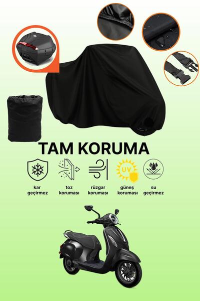 dokaca Bajaj Chetak Compatible Motorcycle Tarpaulin Compatible with Black Rea...