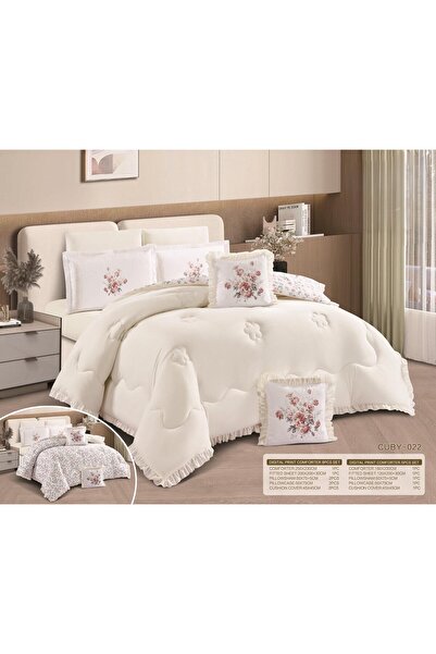 NAJMA Luxurious double-sided ruffled microfiber bedspread set, 6 pieces, 250*...