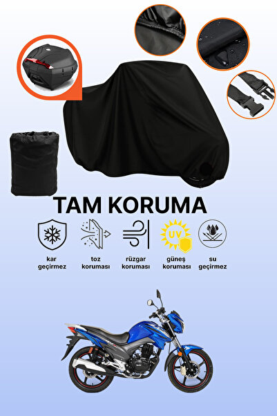 dokaca Rks T.N.T 125 Pro Compatible Motorcycle Tarpaulin Compatible with Blac...