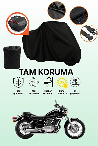 dokaca حقيبة خلفية سوداء متوافقة مع ياماها فيراجو XV 250، قماش متوافق مع الدر...