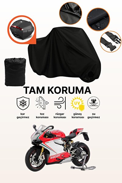 dokaca حقيبة خلفية سوداء متوافقة مع دراجة دوكاتي بانيجالي 1199 إس، غطاء دراجة...