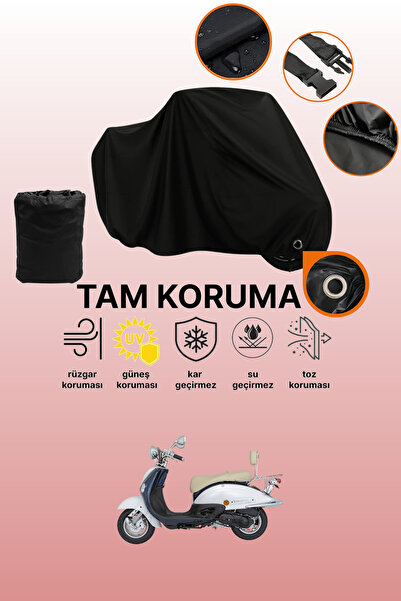 dokaca Mondial 50 Znu Compatible Motorcycle Tarpaulin Compatible with Black Lock