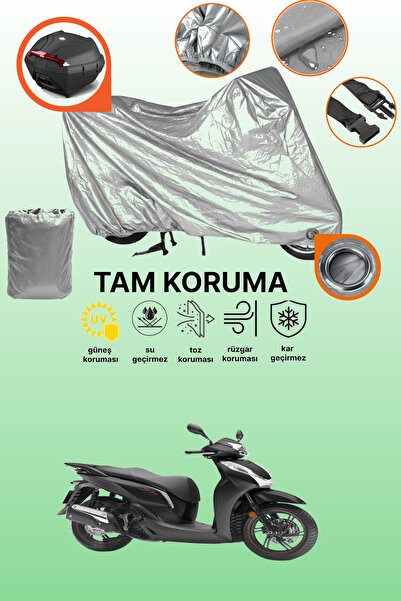 dokaca Gray Rear Bag and Lock Compatible Honda Sh 300 Compatible Motorcycle T...