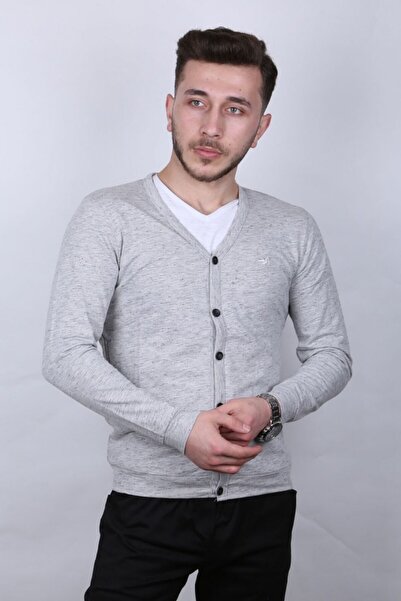 buğrahayalin Plain Buttoned Men's Casual Cardigan
