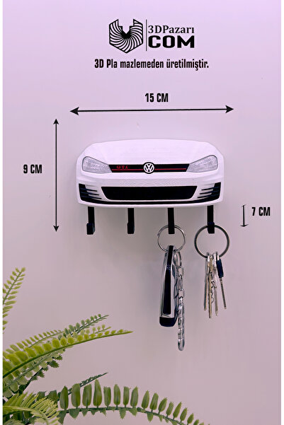 Butik Golf Mk7 Model Designed White Color 3D Printing Decorative Key Hanger