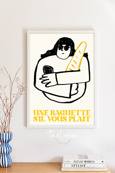 tablodea Desen de fată cu baghete de pe Pinterest, cu textul „Une Baguette”, ...