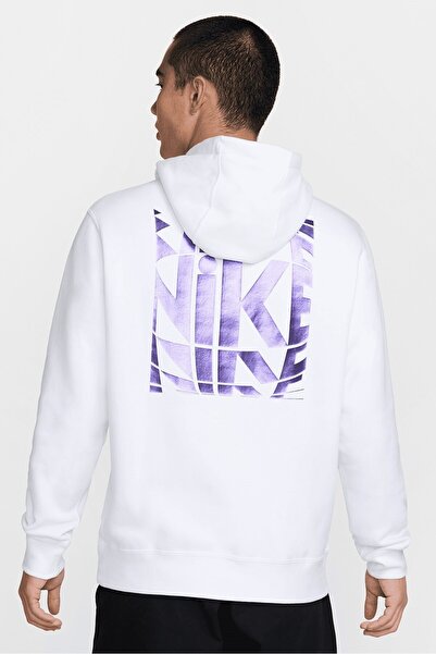 Nike Club Pull over Big Logo Graphic Hoodie Men's Hooded Shiny Logo Sweatshir...