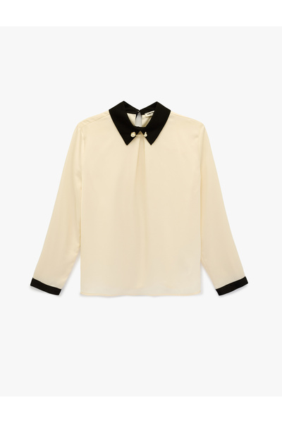 Koton Collar Detailed Long Sleeve Shirt with Metal Accessories