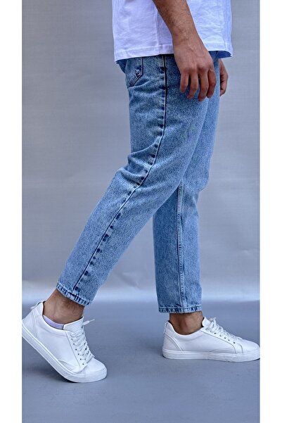 Casualmen32 Mavi Yıkamalı Boyfriend Pantolon
