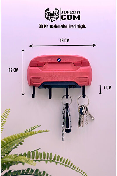 Butik Suport pentru chei decorativ cu imprimare 3D, culoare roșu strălucitor,...