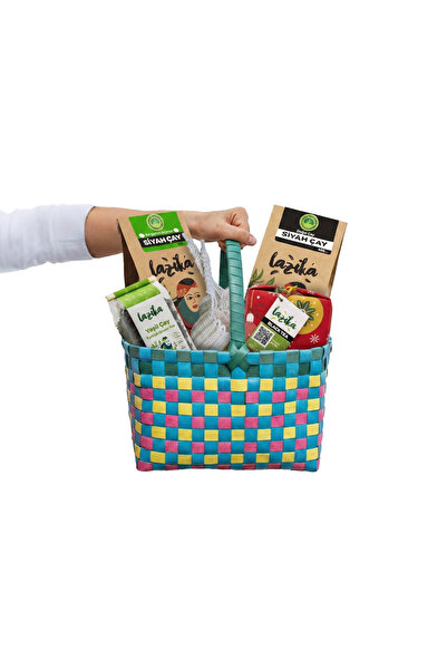 LAZİKA Geleneksel İçici Çay Seti-Desenli Bez Ambalaj Siyah Çay, Siyah Çay, Be...