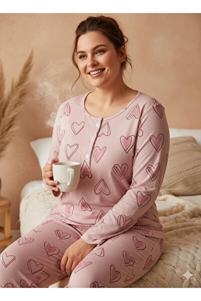 Silona Homewear Plus Size Oversized Patterned Pajama Set