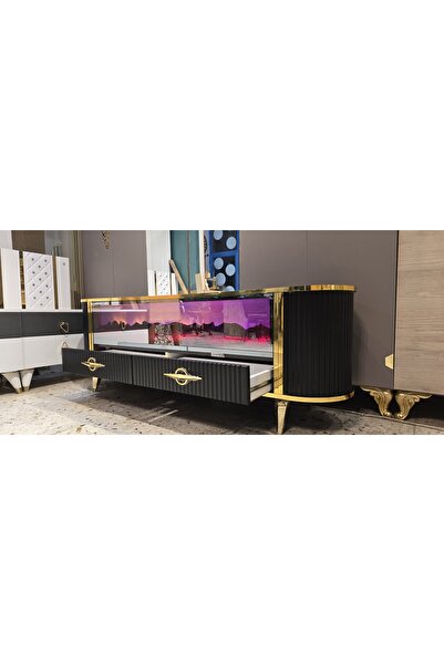 Ecrin Mobilya Çekmeceli şömineli Tv ünitesi