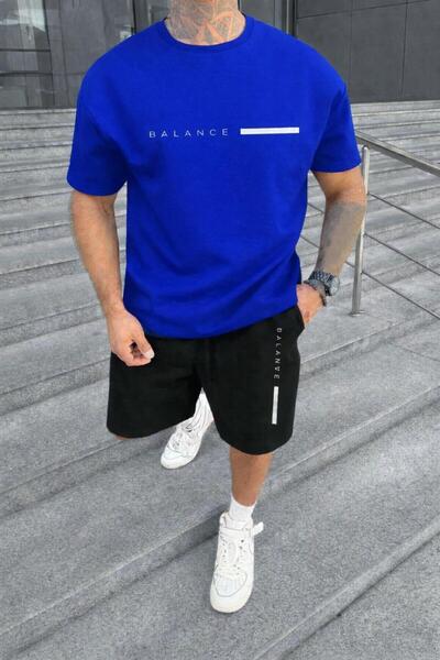 zeag SET TRICOU ȘI PANTALONI SCURTĂ CU IMPRIMEU BALANCE PENTRU BĂRBAȚI