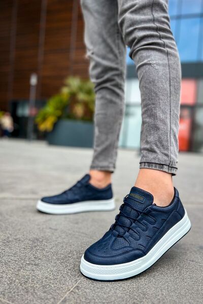 Mhoda Shoes حذاء رياضي رجالي من الجلد برباط للاستخدام اليومي طراز RLX-040 C-R...