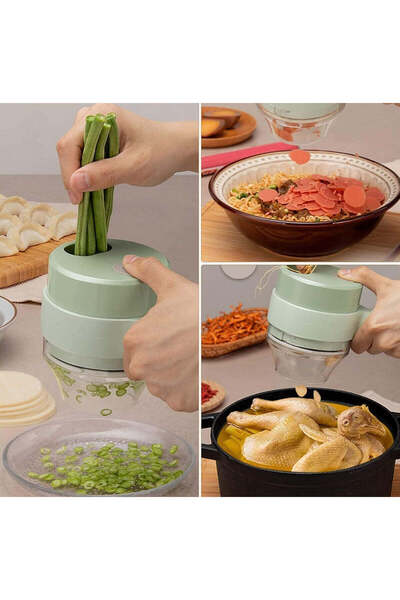 China Made 4 in 1 Portable Electric Vegetable Cutter Set