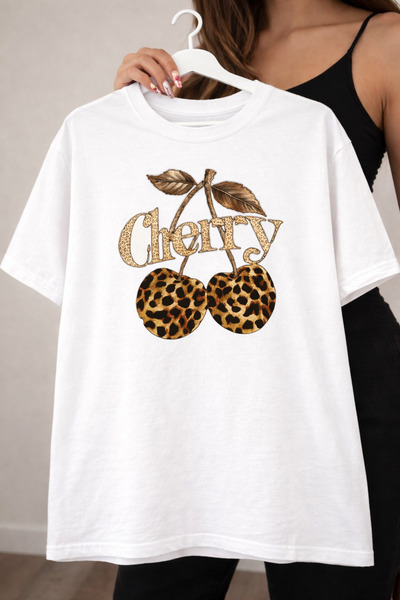 Infire clothing Oversized Unisex 100% Cotton Cherry Printed T-Shirt