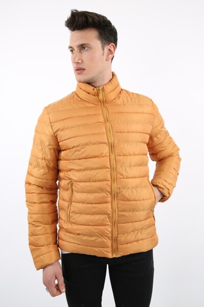 buğrahayalin Men's Casual Puffer Jacket with Side Pockets Without Hood