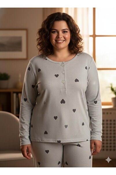 Silona Homewear Plus Size Oversized Patterned Pajama Set