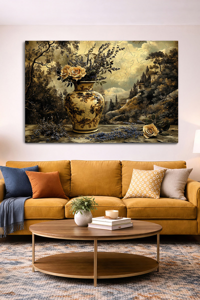 KanvasSepeti Pictură murală pe pânză Vasul Timpului - Sufragerie, Pictură pen...