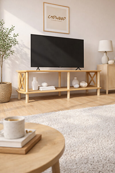 CMDWOOD HERA Doğal Ahşap TV Ünitesi | Modern TV Sehpası, Salon Mobilyası