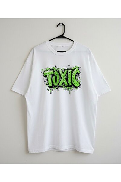 Infire clothing Oversized Unisex 100% Cotton Toxic Written Printed T-Shirt