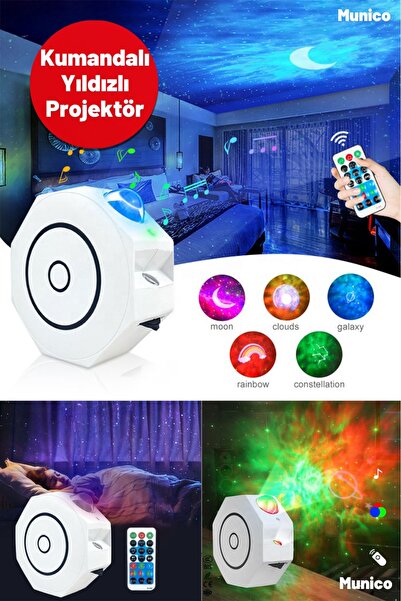 Munico Yıldız Projektör Gece Lamba 360° Dinamik Projeksiyon Smart Life Uygula...