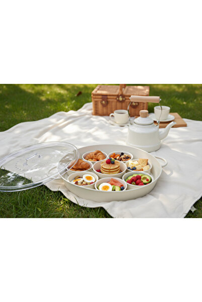 Generic Breakfast tray with metal teapot – a practical and elegant serving set