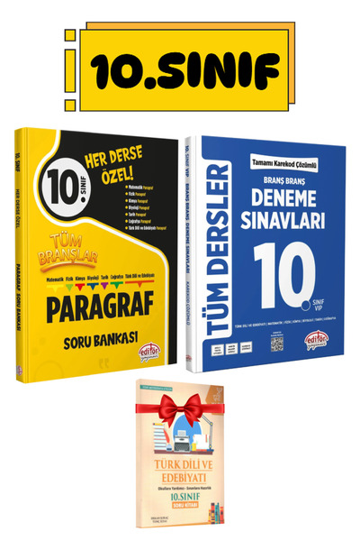 Editör Yayınevi 10. Sınıf Her Derse Özel Paragraf Soru Bankası+ Tüm Dersler B...