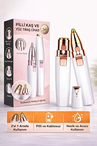 TeknoEser 2’si 1 Arada Pilli Kaş ve Yüz Tüy Alma Cihazı | Acısız, Kablosuz, H...