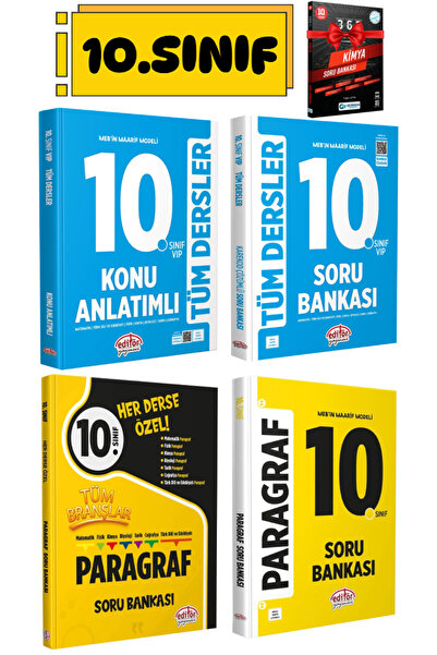 Editör Yayınevi 10. Sınıf Tüm Dersler Konu Anlatımlı+ Soru Bankası+ Her Derse...