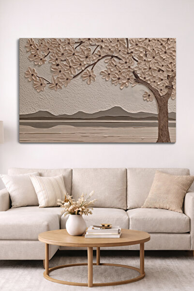 Arkeot Sakin Çiçekler Kanvas Duvar Tablosu - Oturma odası, Salon Tablo - Deko...